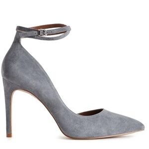 REISS Pale Blue suede pointed toe pumps with ankle strap sz 38
